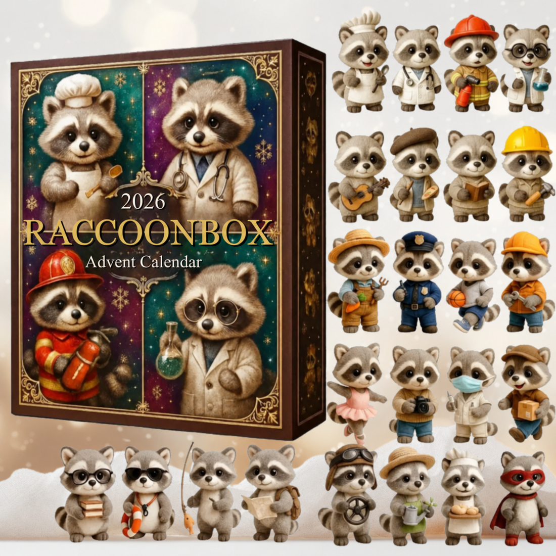 RaccoonBox™ adventi naptár – Cuki mosómedvék