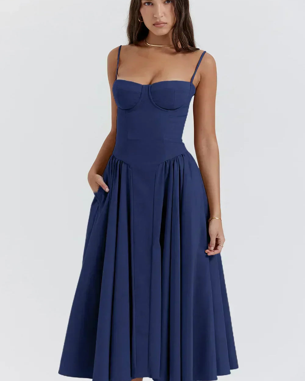 Gabriella Budapest | Ujjatlan midi hosszúságú bustier ruha