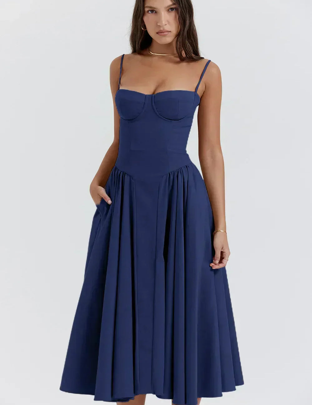 Gabriella Budapest | Ujjatlan midi hosszúságú bustier ruha