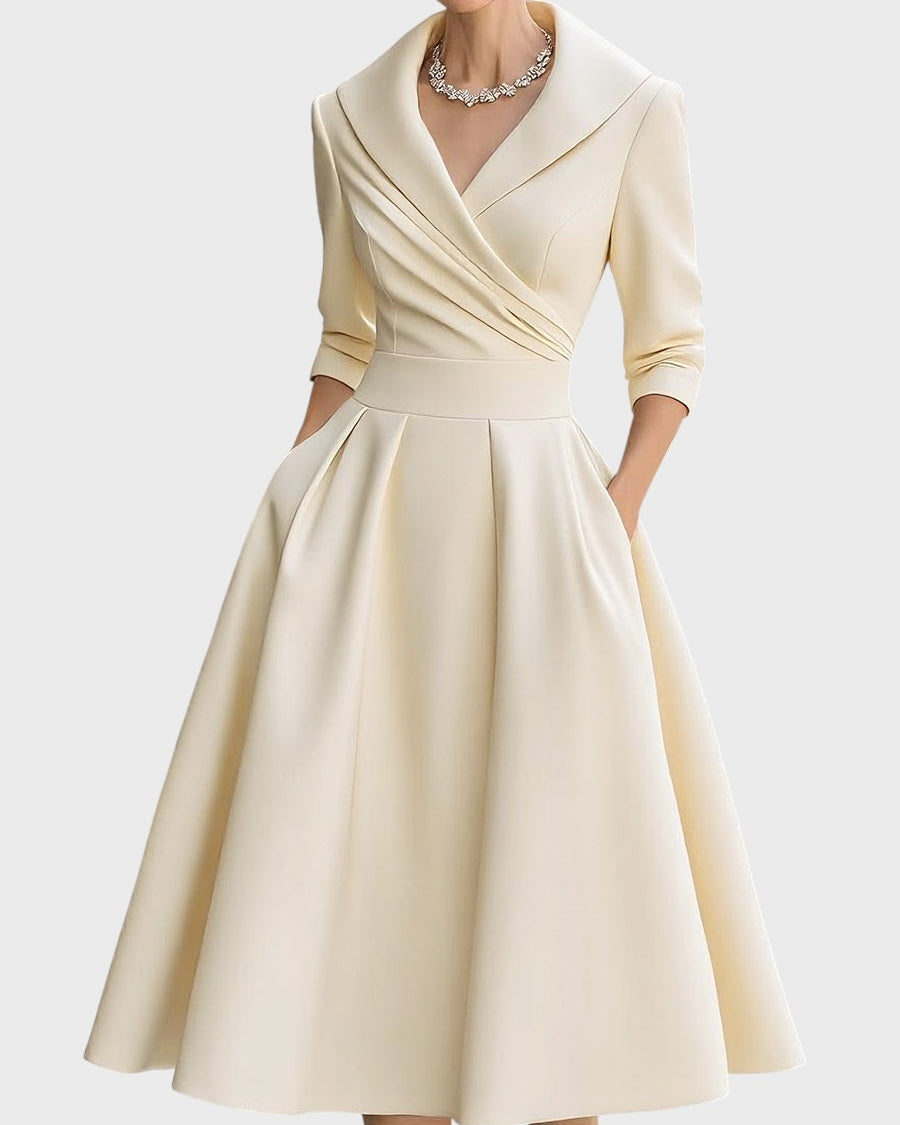 Gabriella Budapest | Elegáns Midi Ruha Hosszú Ujjakkal