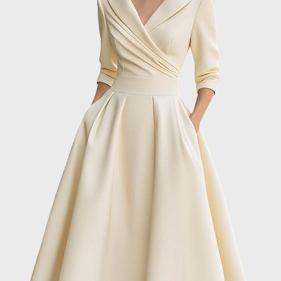 Gabriella Budapest | Elegáns Midi Ruha Hosszú Ujjakkal