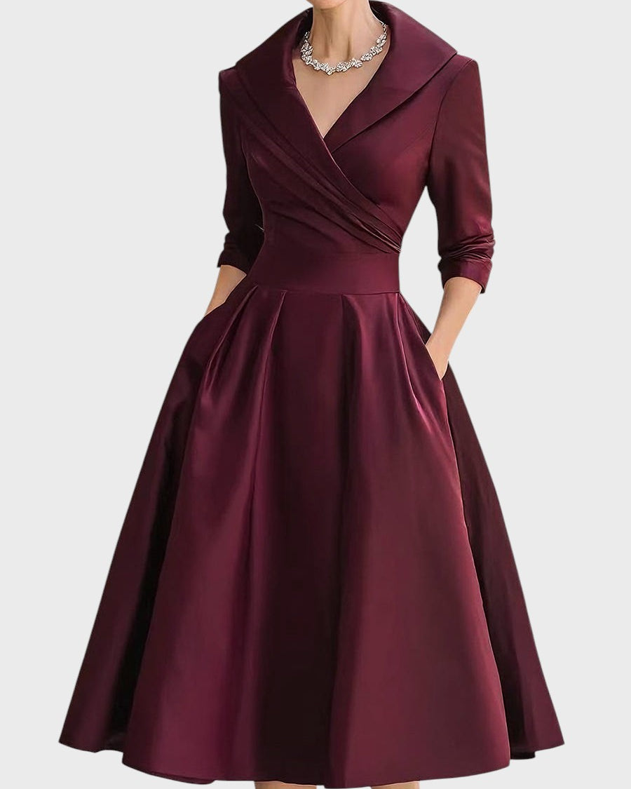 Gabriella Budapest | Elegáns Midi Ruha Hosszú Ujjakkal
