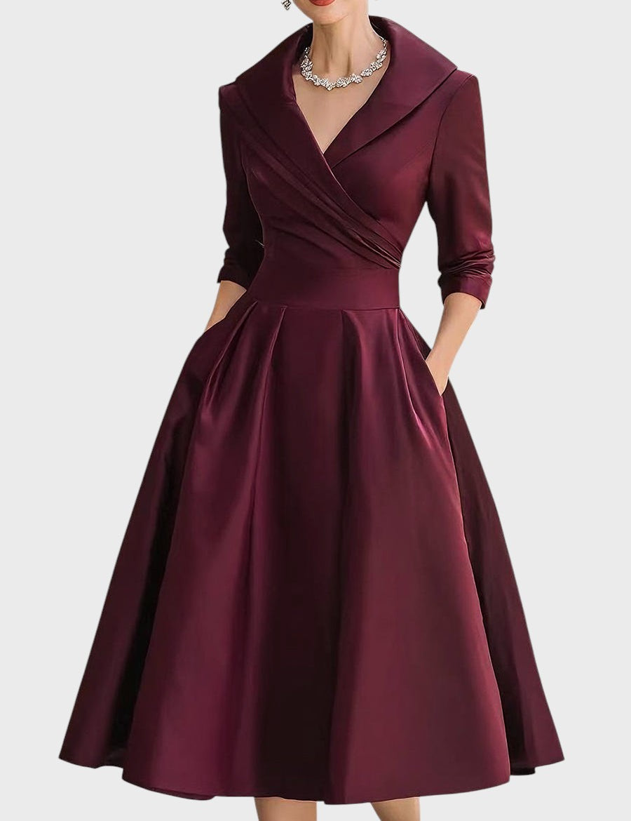 Gabriella Budapest | Elegáns Midi Ruha Hosszú Ujjakkal