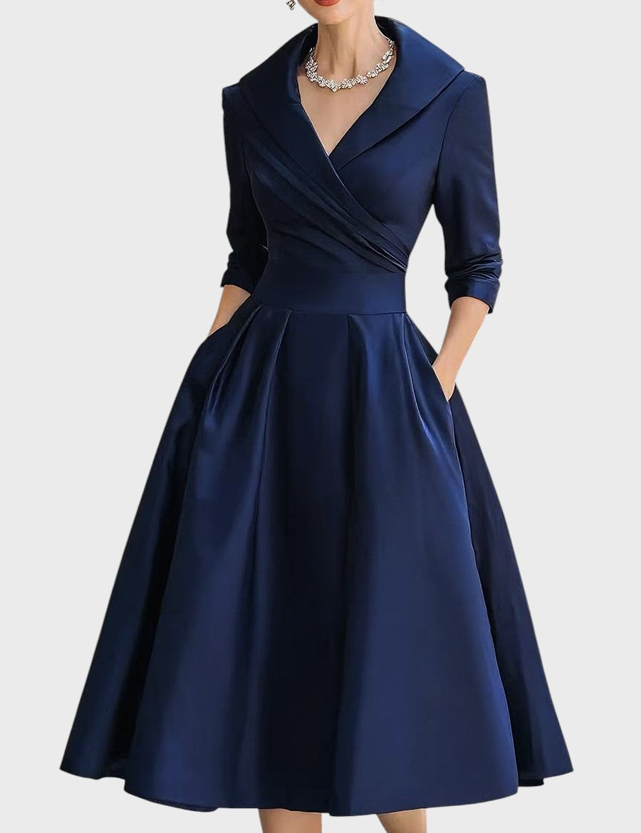 Gabriella Budapest | Elegáns Midi Ruha Hosszú Ujjakkal