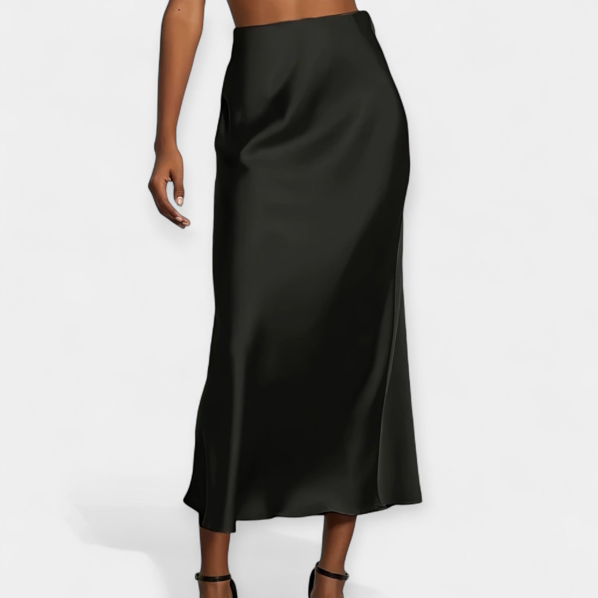 Gabriella Budapest | Elegáns Szatén Midi Szoknya