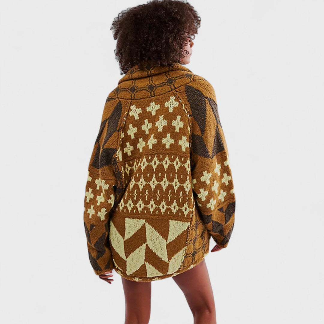 Gabriella Budapest | Portia - Vintage gombos galléros oversized kardigán hosszú ujjú