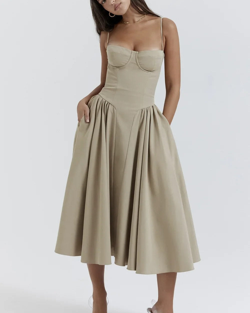 Gabriella Budapest | Ujjatlan midi hosszúságú bustier ruha