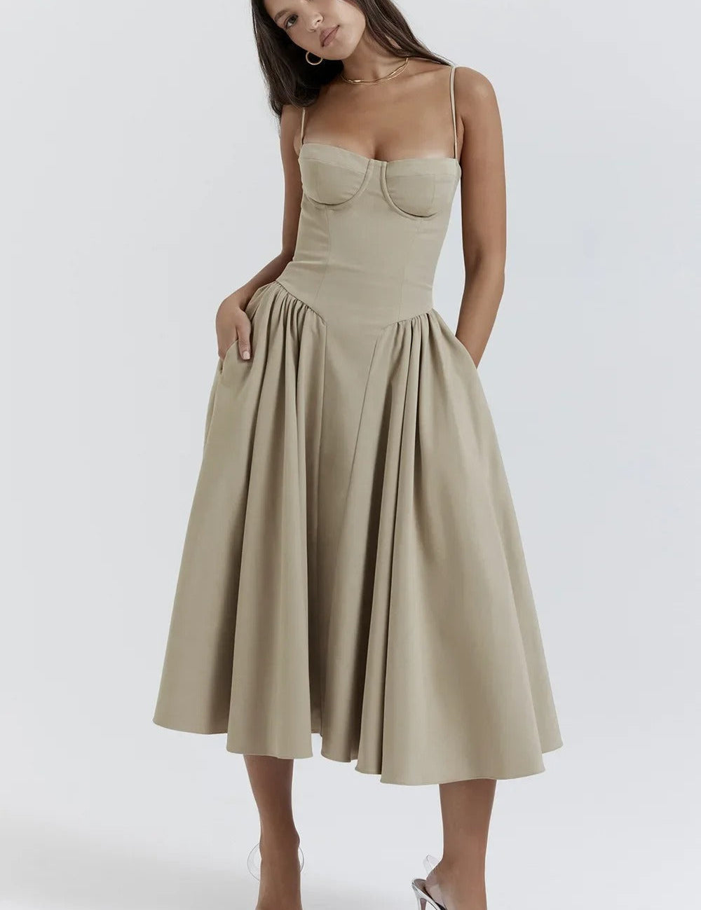 Gabriella Budapest | Ujjatlan midi hosszúságú bustier ruha