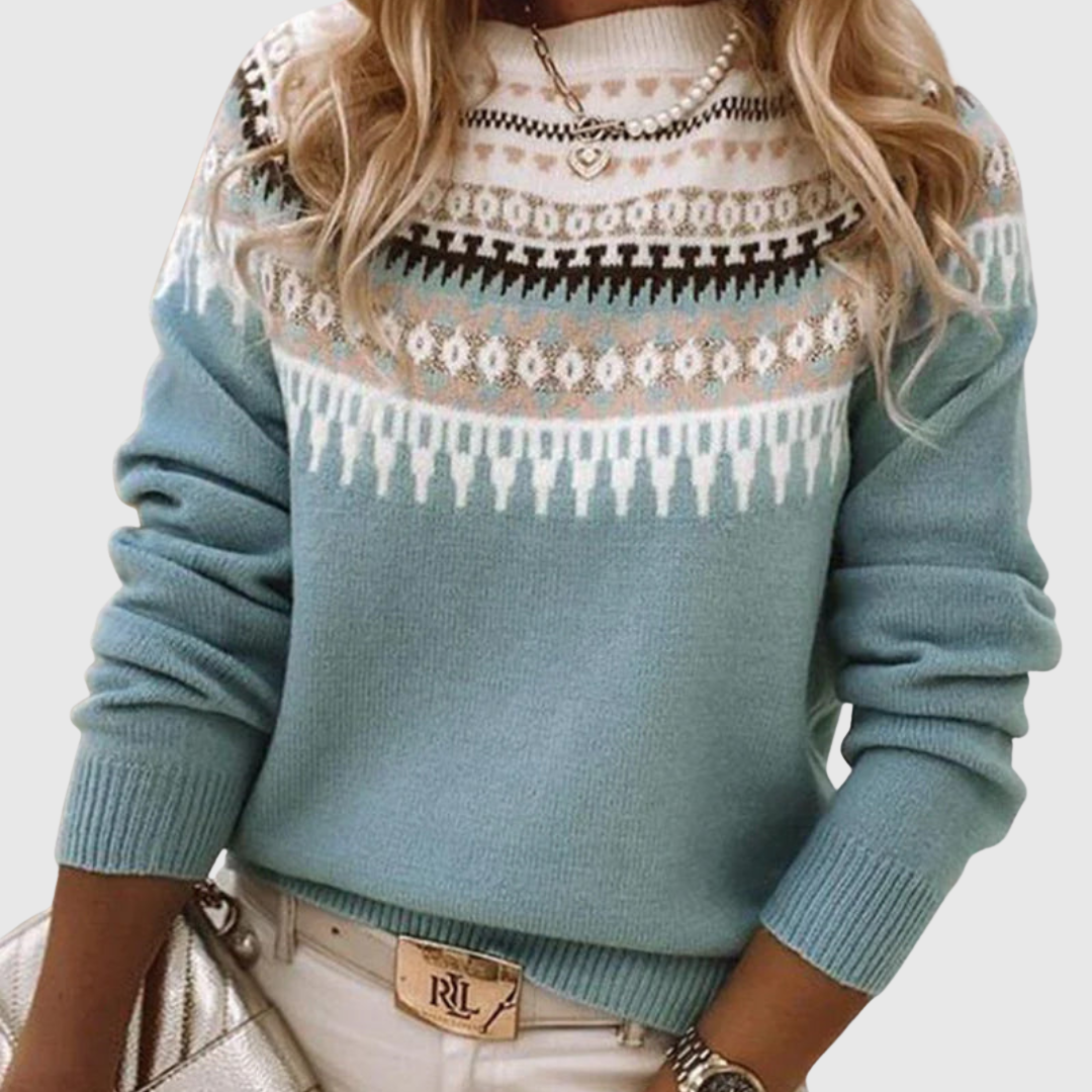 Gabriella Budapest | Elegáns Nordic Mintás Pulóver