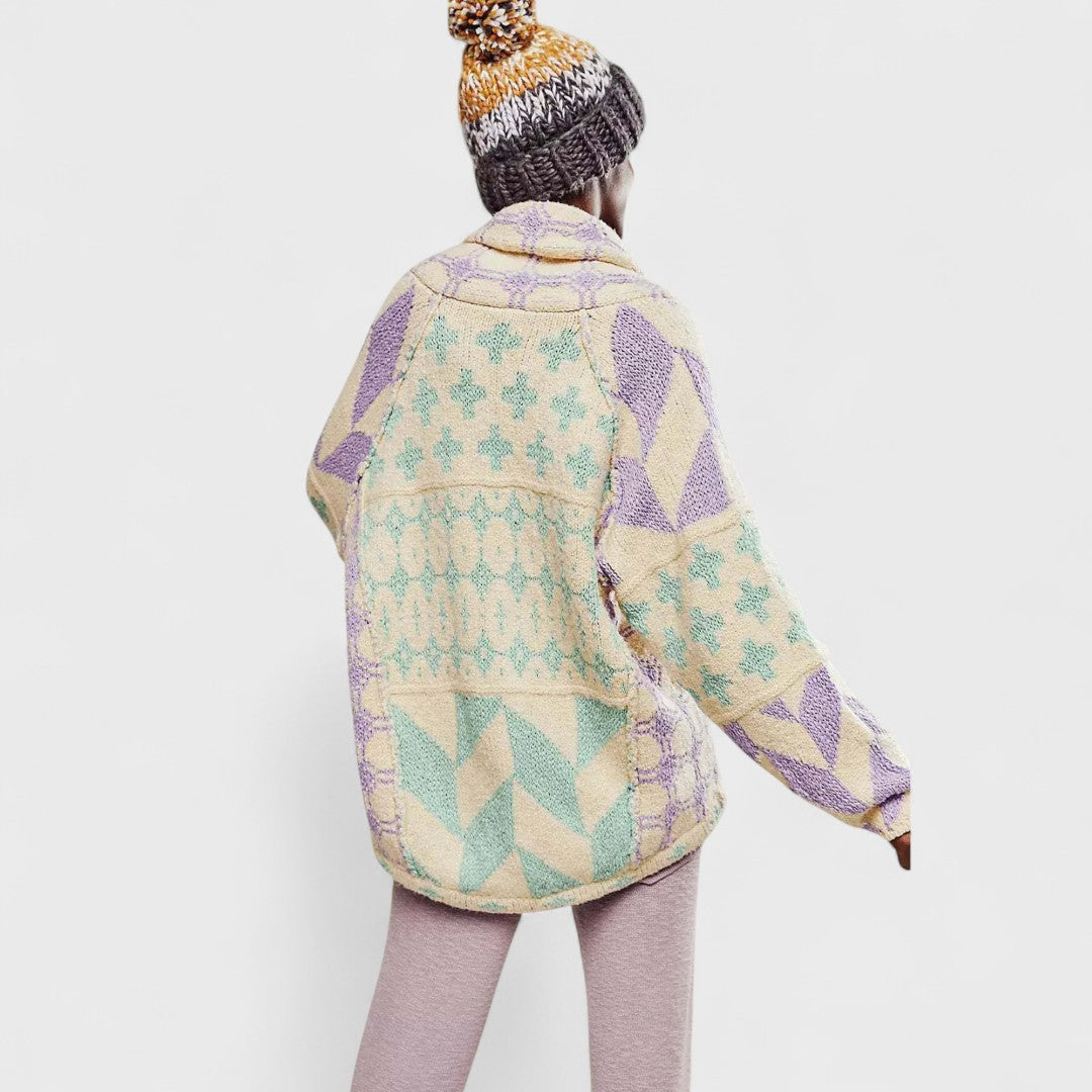Gabriella Budapest | Portia - Vintage gombos galléros oversized kardigán hosszú ujjú