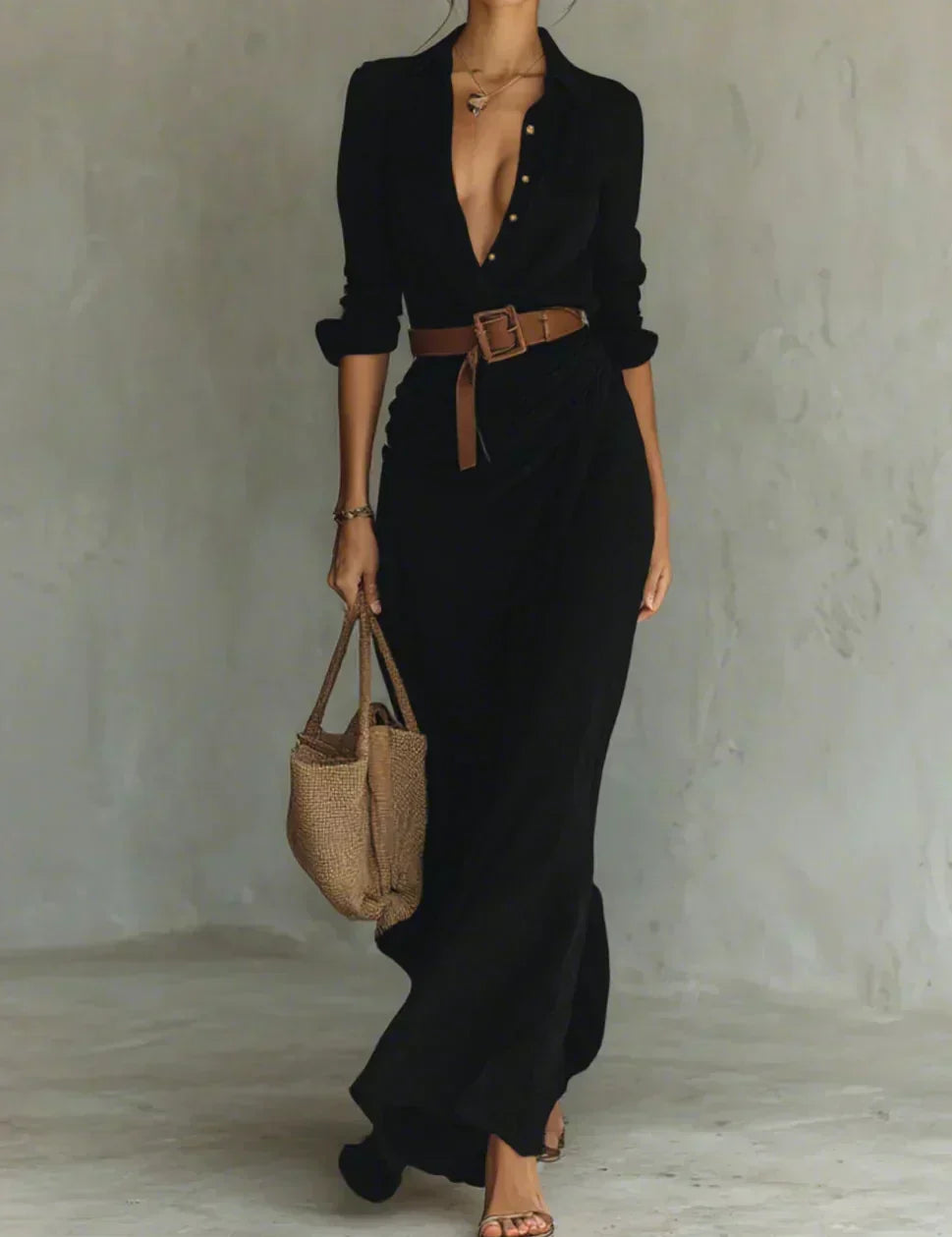 Camille™ | Hosszú Elegáns Ruha Virágmintával