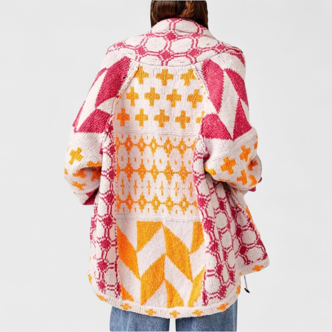 Gabriella Budapest | Portia - Vintage gombos galléros oversized kardigán hosszú ujjú