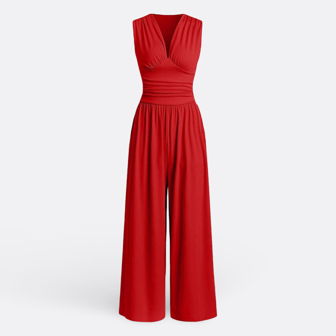 Gabriella Budapest | Leonor - Ujjatlan, széles lábú elegáns overall