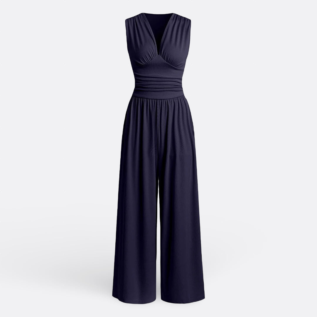Gabriella Budapest | Leonor - Ujjatlan, széles lábú elegáns overall