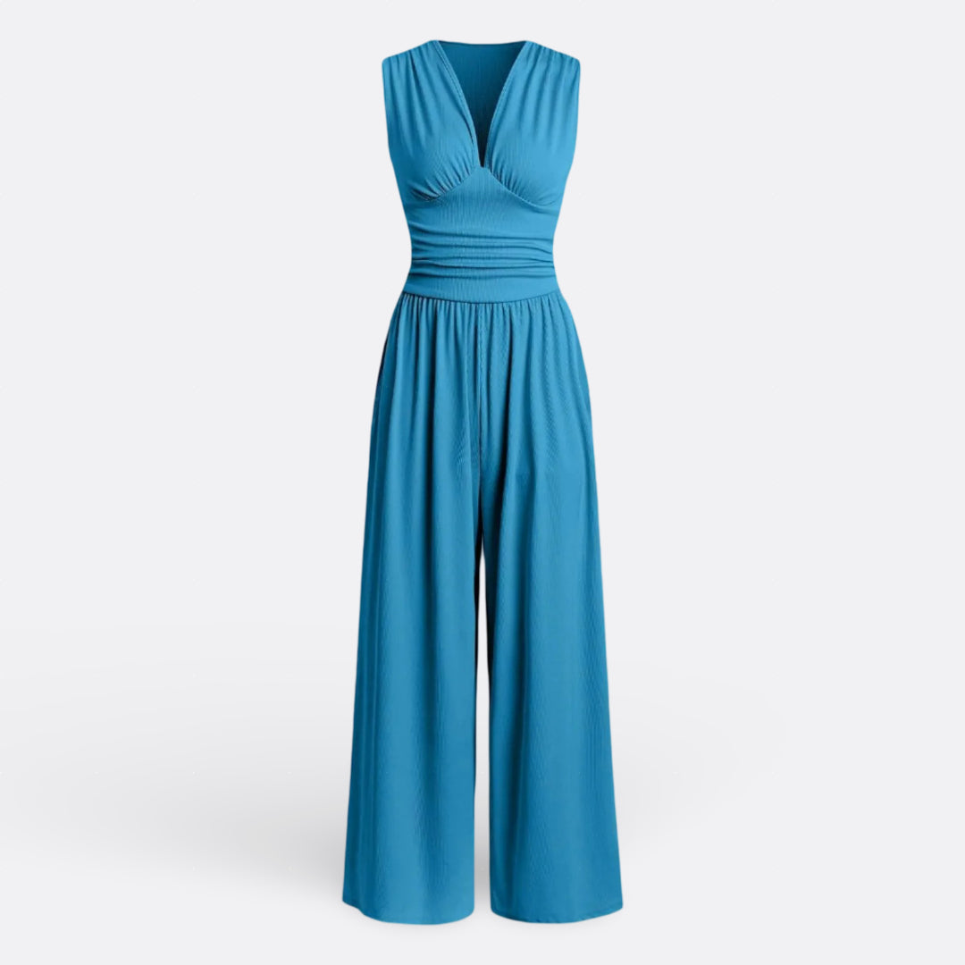 Gabriella Budapest | Leonor - Ujjatlan, széles lábú elegáns overall
