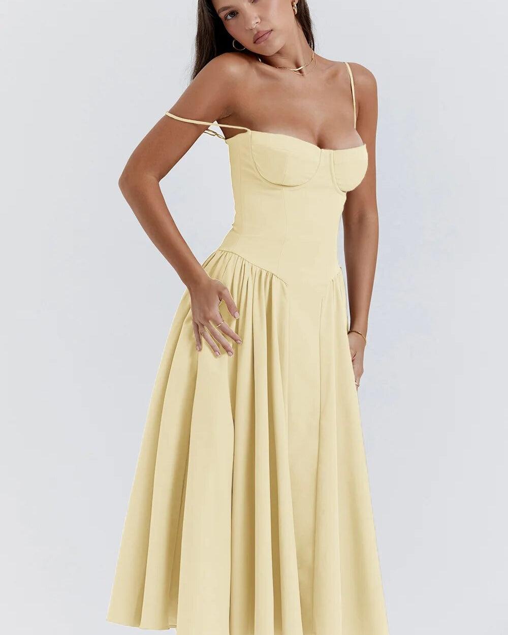 Gabriella Budapest | Ujjatlan midi hosszúságú bustier ruha