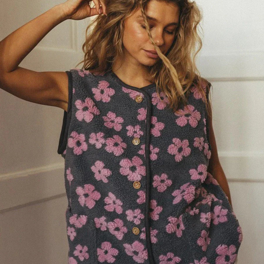 Gabriella Budapest | Női virágmintás fleece mellény