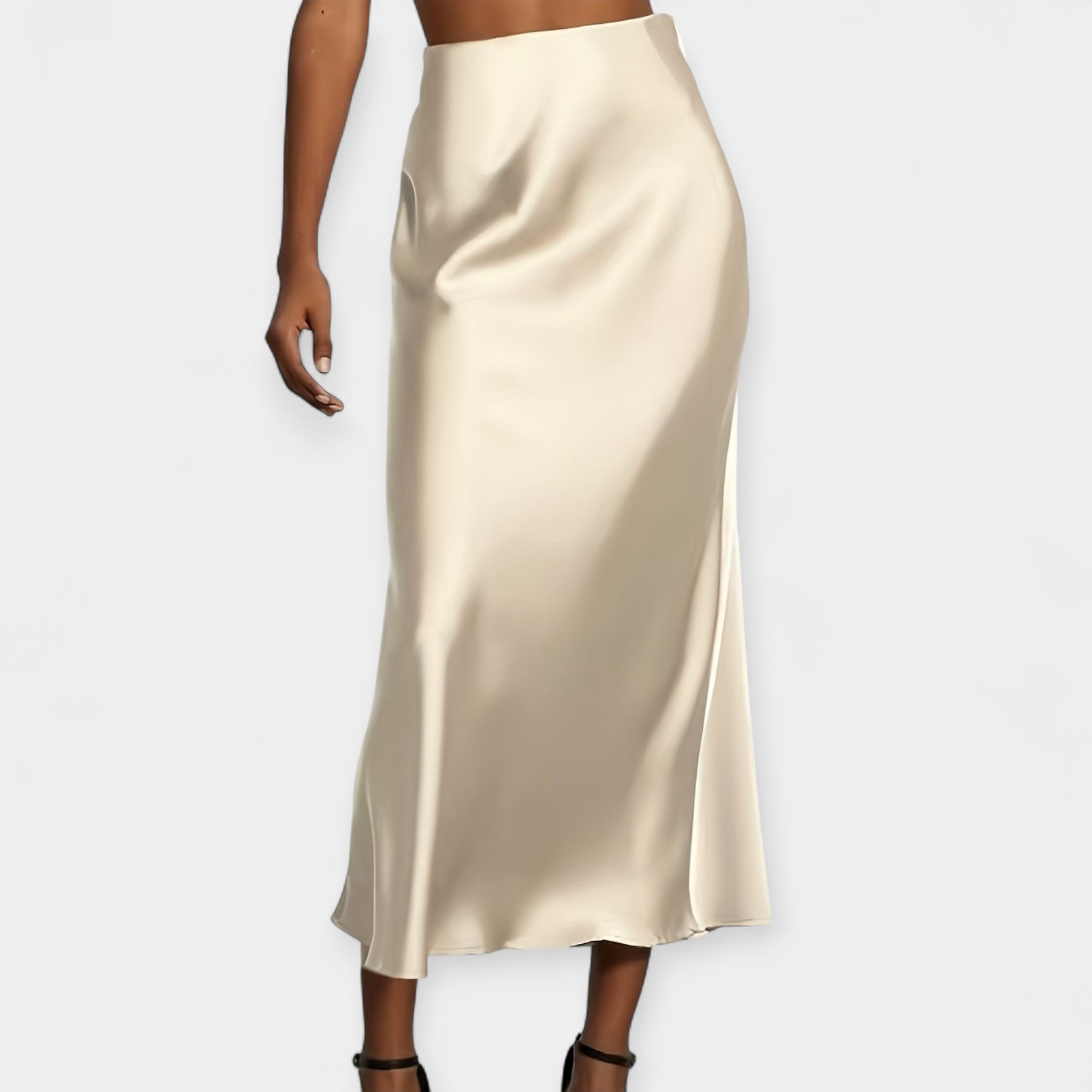 Gabriella Budapest | Elegáns Szatén Midi Szoknya