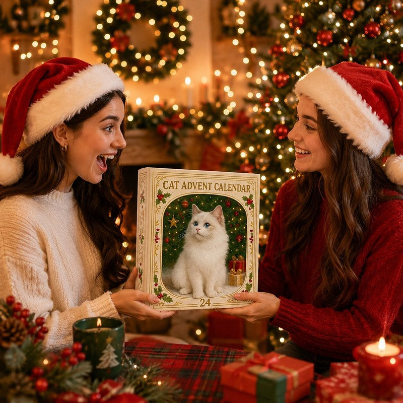 Macskás adventi naptár 2026 – 24 dísz