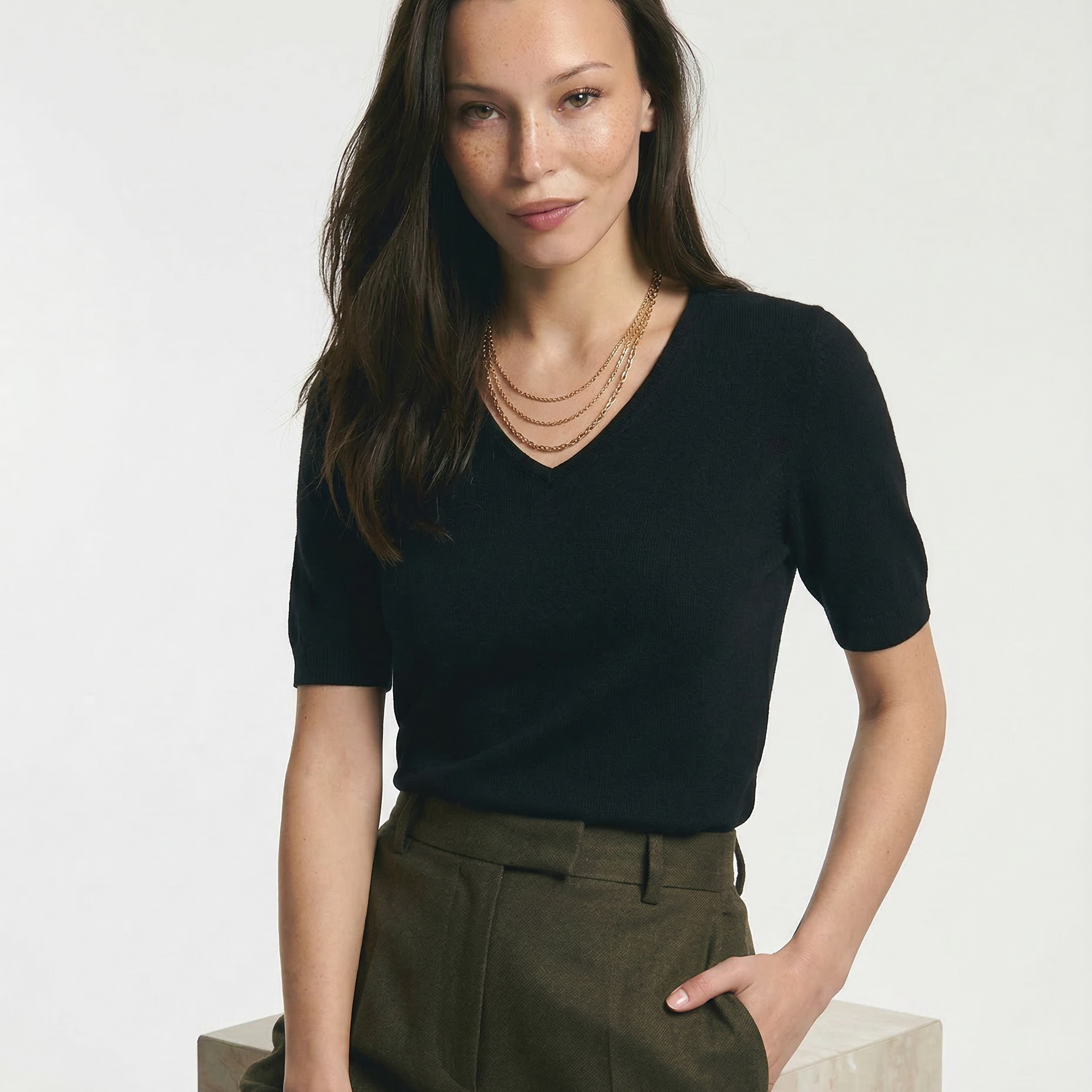 Gabriella Budapest | Elysian V-nyakú Kötött Top