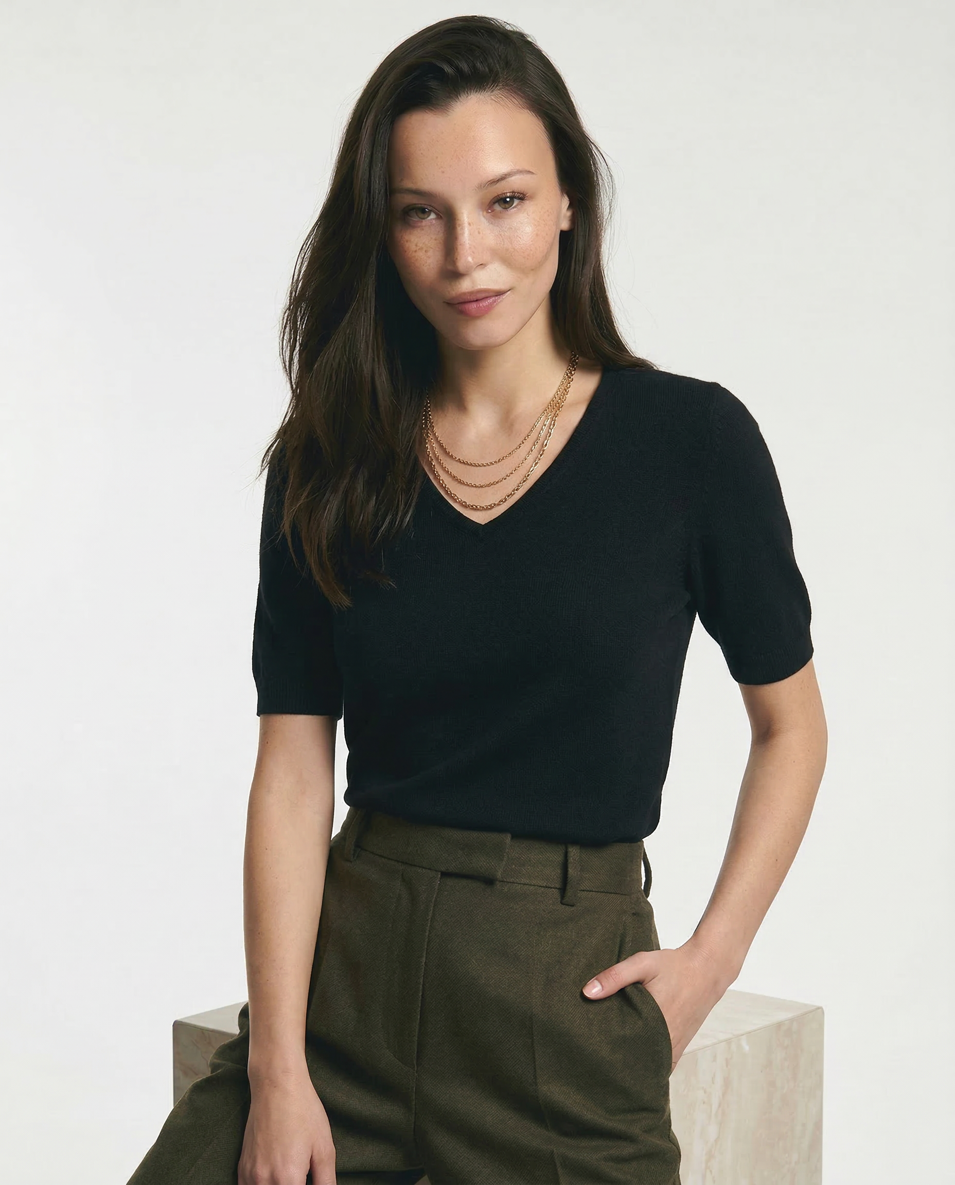Gabriella Budapest | Elysian V-nyakú Kötött Top