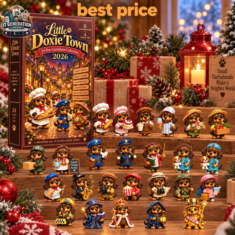 Beöltözött tacskók adventi naptár – 24 figura