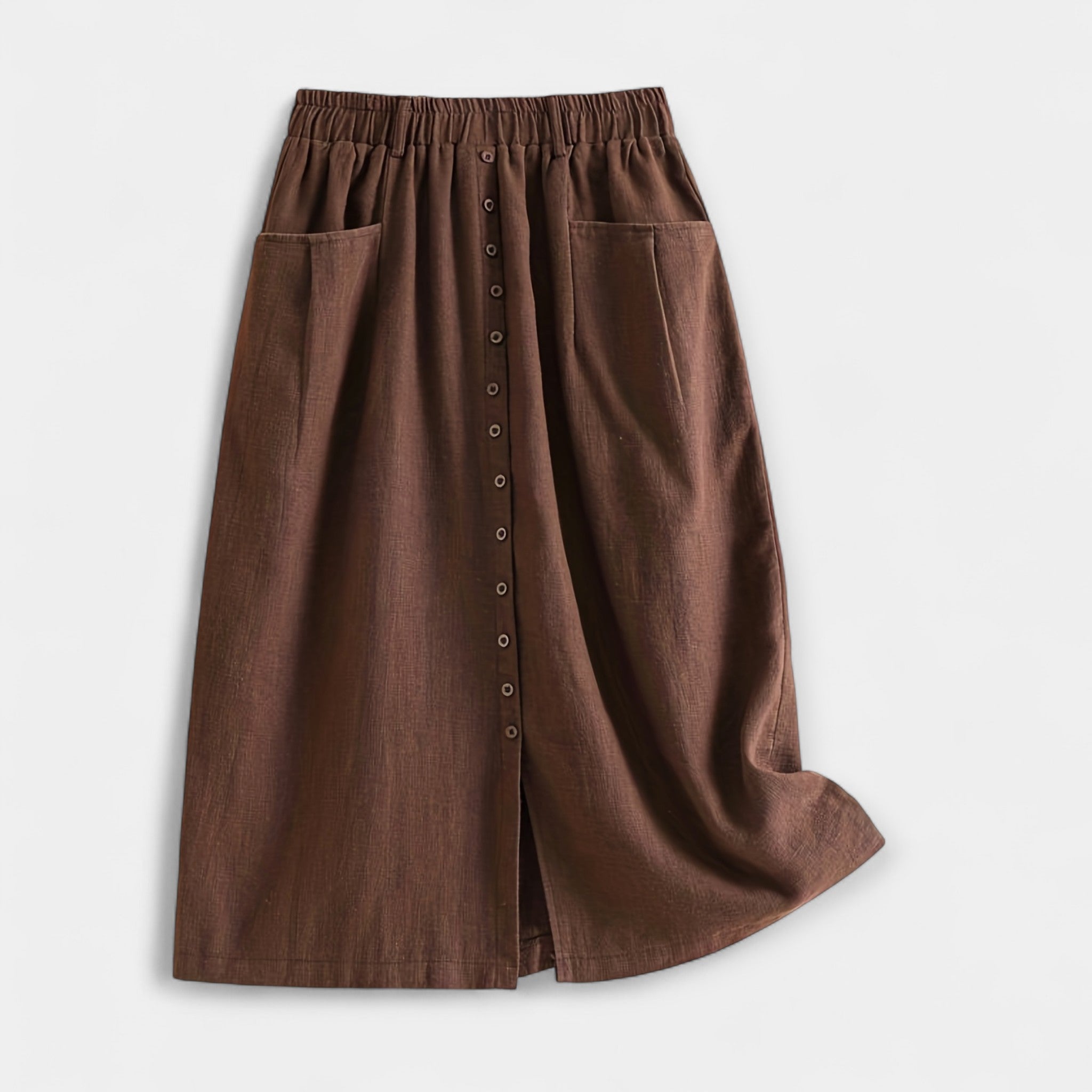 Gabriella Budapest | Elegáns Vintage Midi Szoknya Magdaléna Elülső Zsebekkel