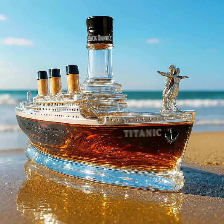 Romantická láhev whisky ve tvaru lodi