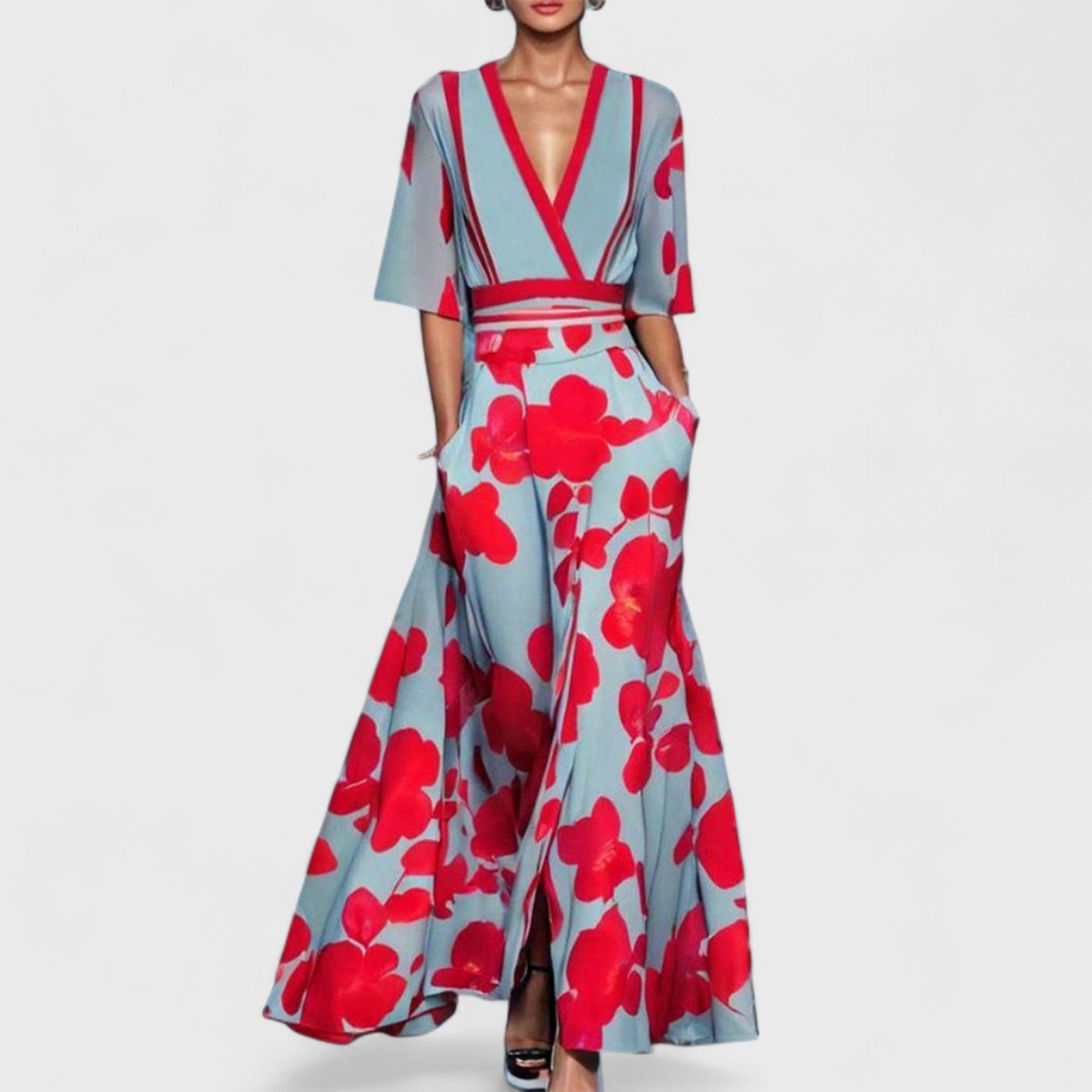 Gabriella Budapest | Elegáns virágmintás maxi ruha
